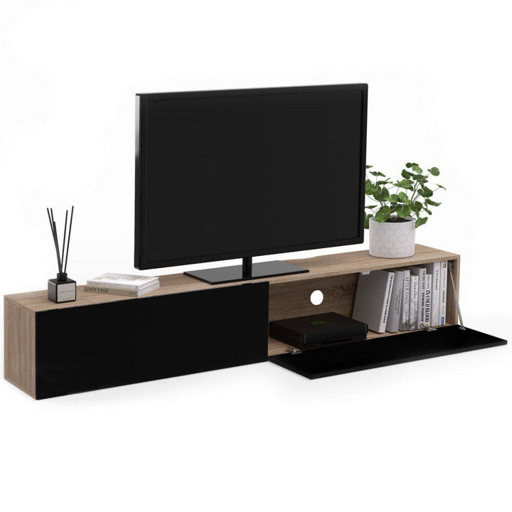 180 cm zwart en houten wandmodel - ELIO