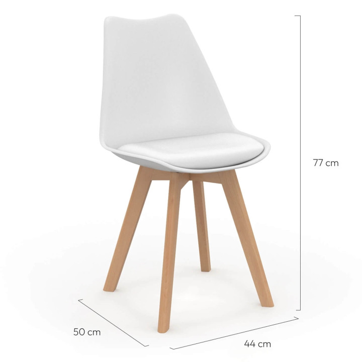 Set x6 Scandinavische stoelen, pastelroze, grijs en wit