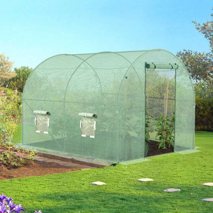 Groen dekzeil 3x2 m voor serre van 6 m²