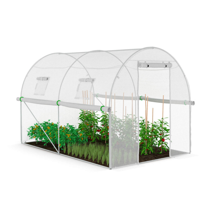 Wit dekzeil 3x2 m voor serre van 6 m²