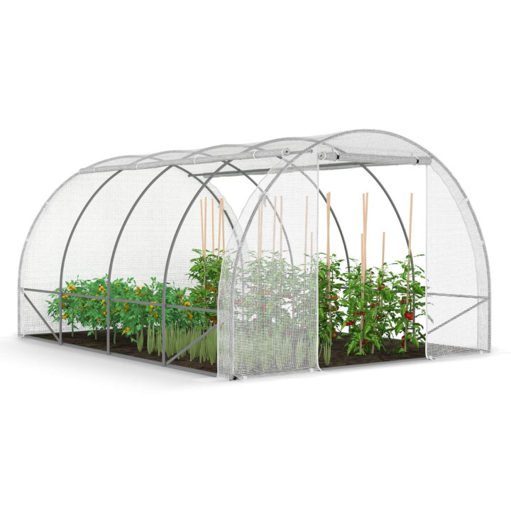 Wit dekzeil 4x3 m voor serre van 12 m²