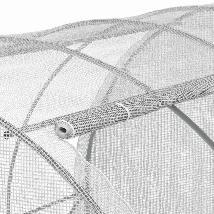 Bâche de rechange pour serre de jardin tunnel 12m² 4 x 3 x 2 m anti-UV avec porte et fenêtres ZEBRA blanche toutes saisons