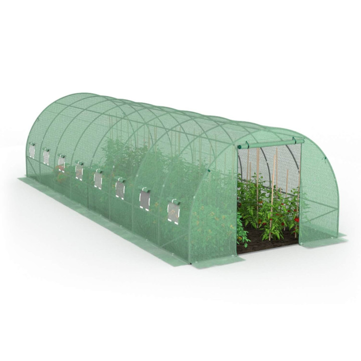 Groen dekzeil 8x3 m voor serre van 24 m²