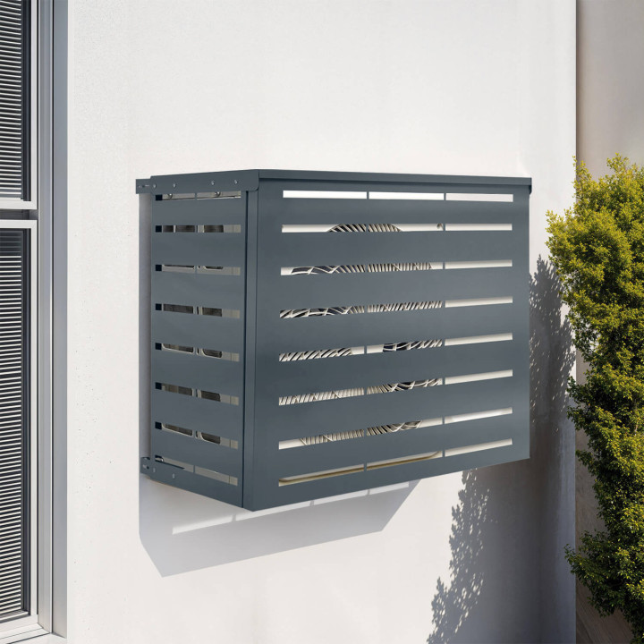 Coperchio per aria condizionata in metallo grigio carbone 95x50x80cm