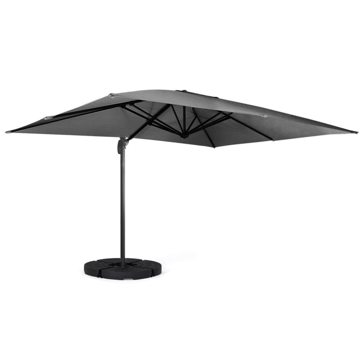 Freistehender Sonnenschirm 3x3 m drehbar 360 grau - CALVI