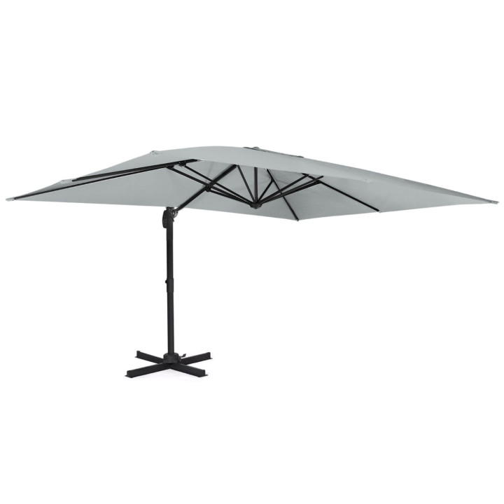 3x4 m lichtgrijze 360° draaibare parasol - CALVI