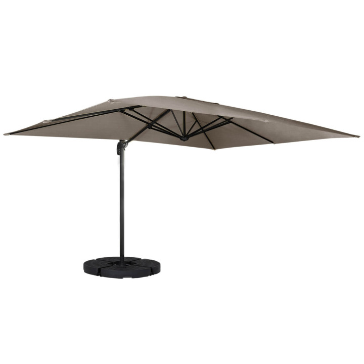 360 ombrellone rotante 3x4m color tortora - CALVI