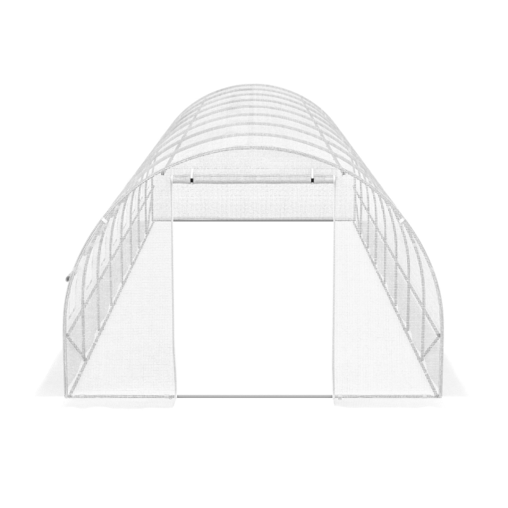 Wit dekzeil 8x3 m voor serre van 24 m²