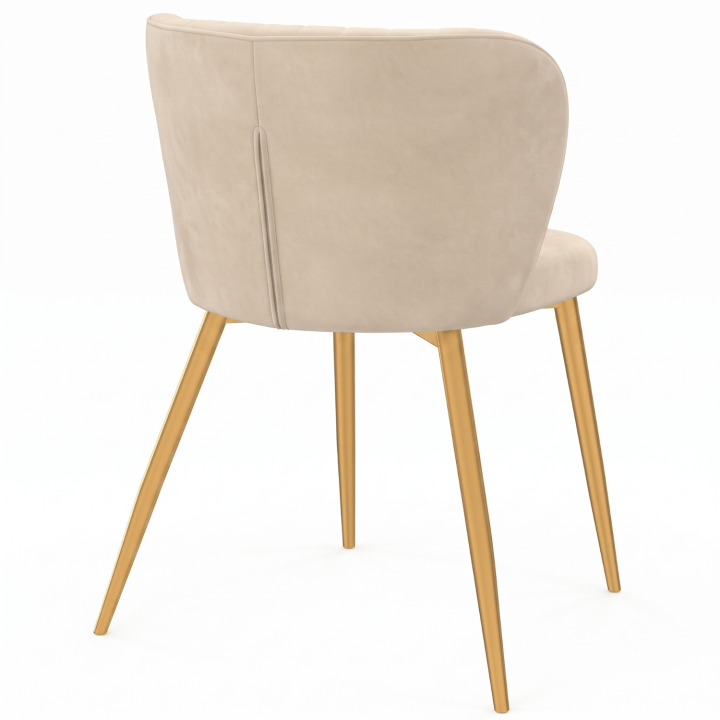 Set di 6 sedie KASIA in velluto beige con gambe dorate