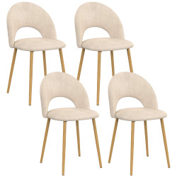 Set di 4 sedie da pranzo MADO in velluto beige