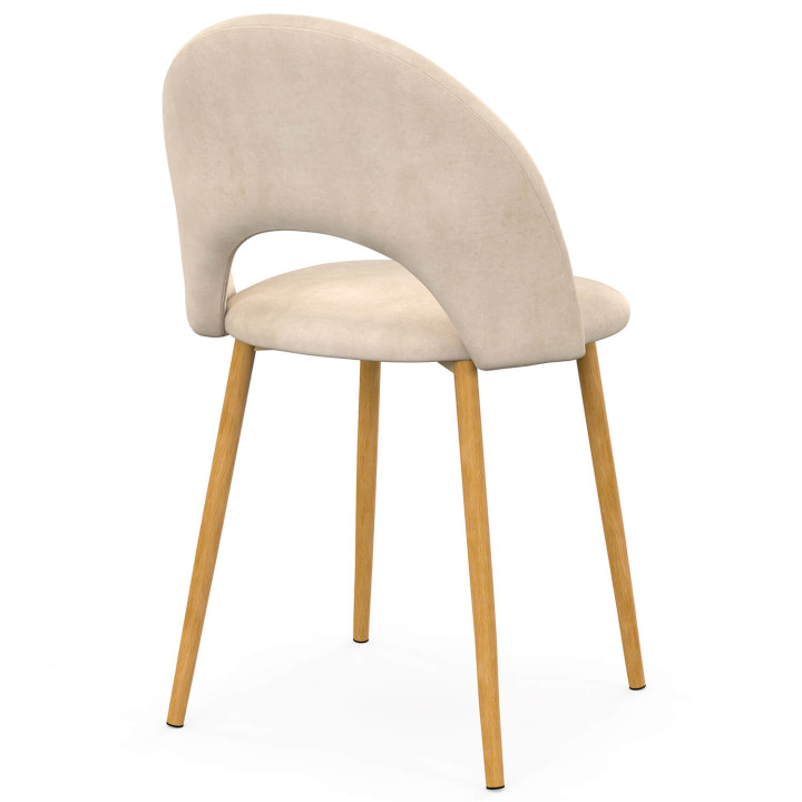 Lote de 4 sillas de comedor de terciopelo beige MADO