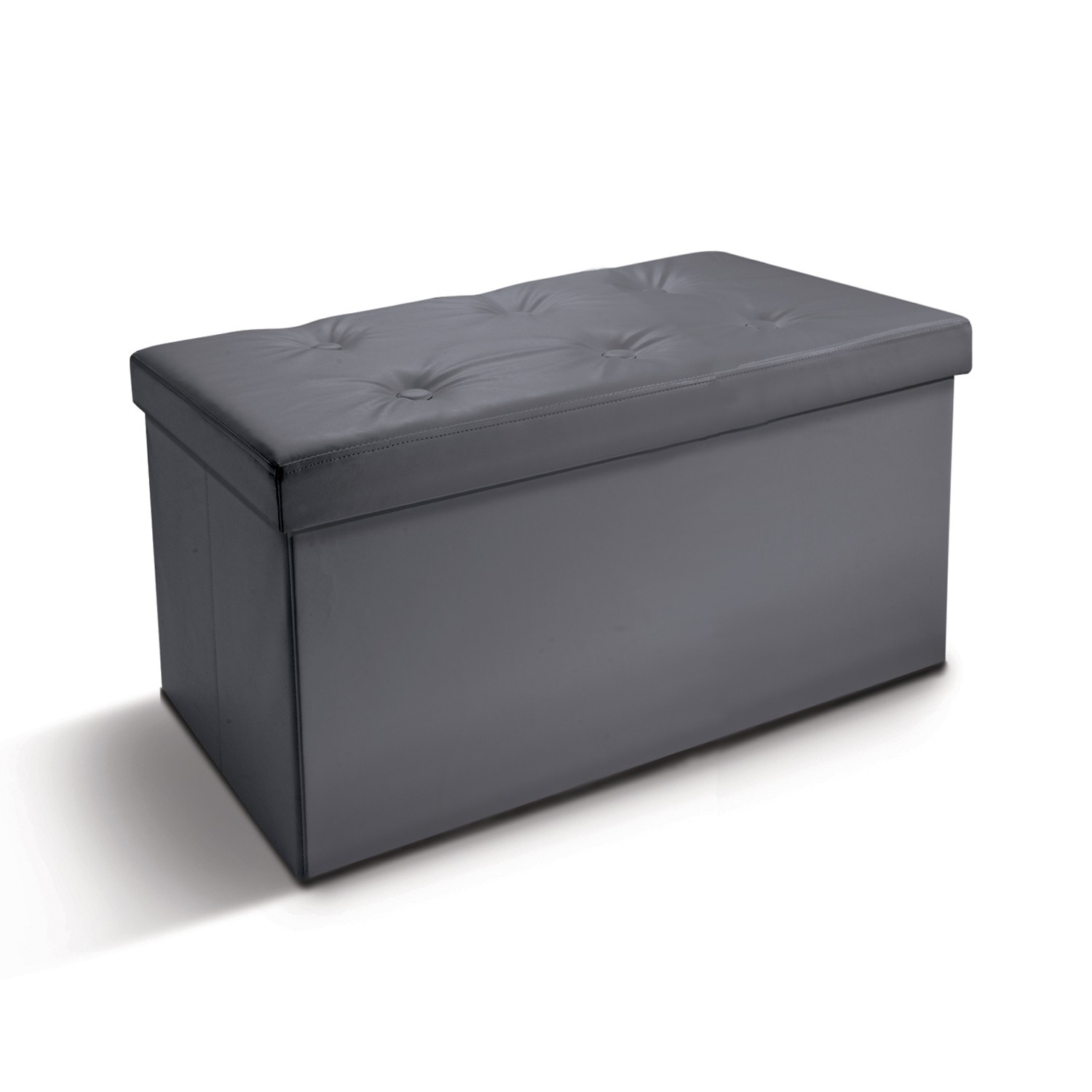 Banc coffre rangement PVC gris 76x38x38 cm pliable ...
