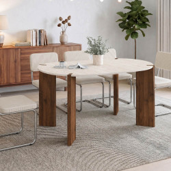 Ronde, uitschuifbare eettafel voor 4-6 personen, design - TESS