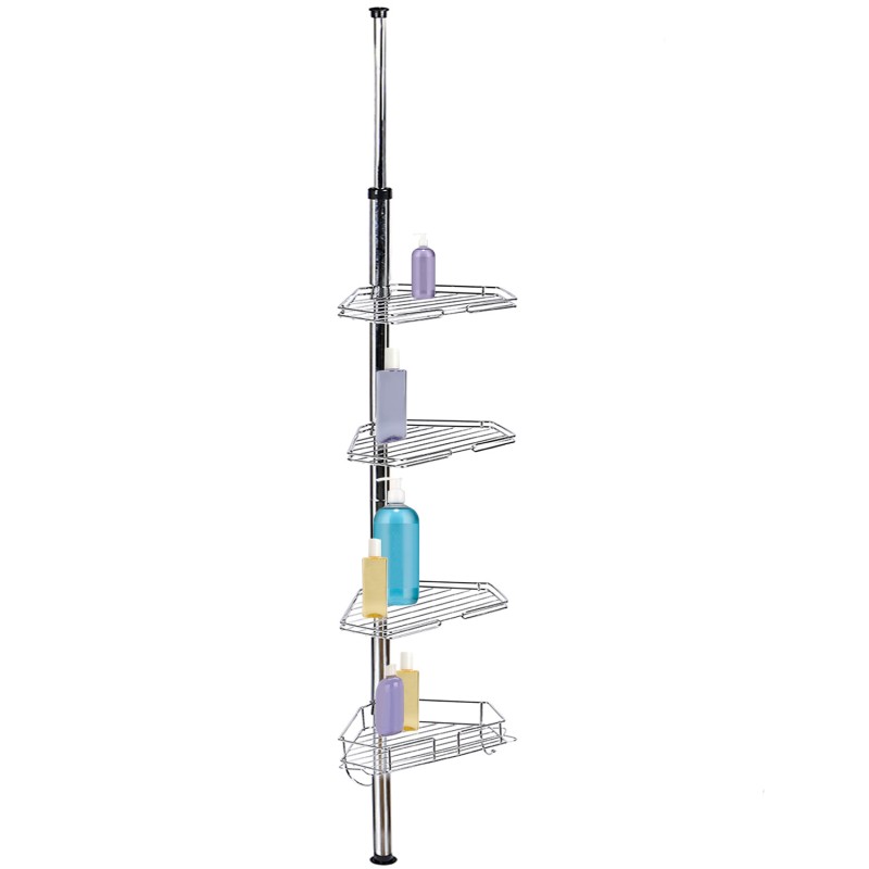 Etagère de douche télescopique acier inoxydable 3 tablettes d'angle -  Ducatillon