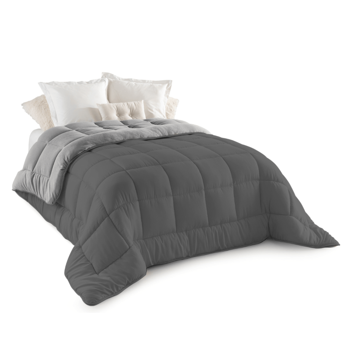 Dekbed 200x200 CM ZOE polar biface grijs en grijs 400 gr