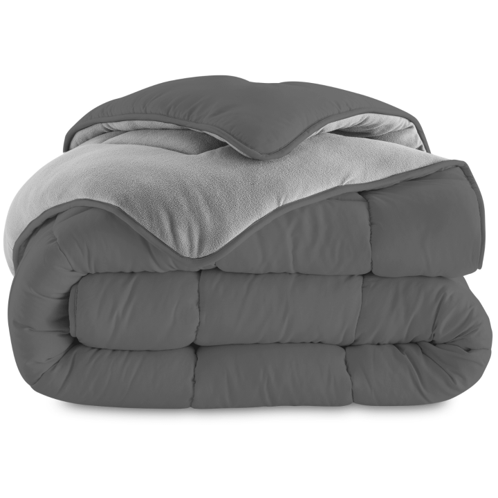 Edredón 200x200 CM ZOE polar biface gris y gris 400 gr