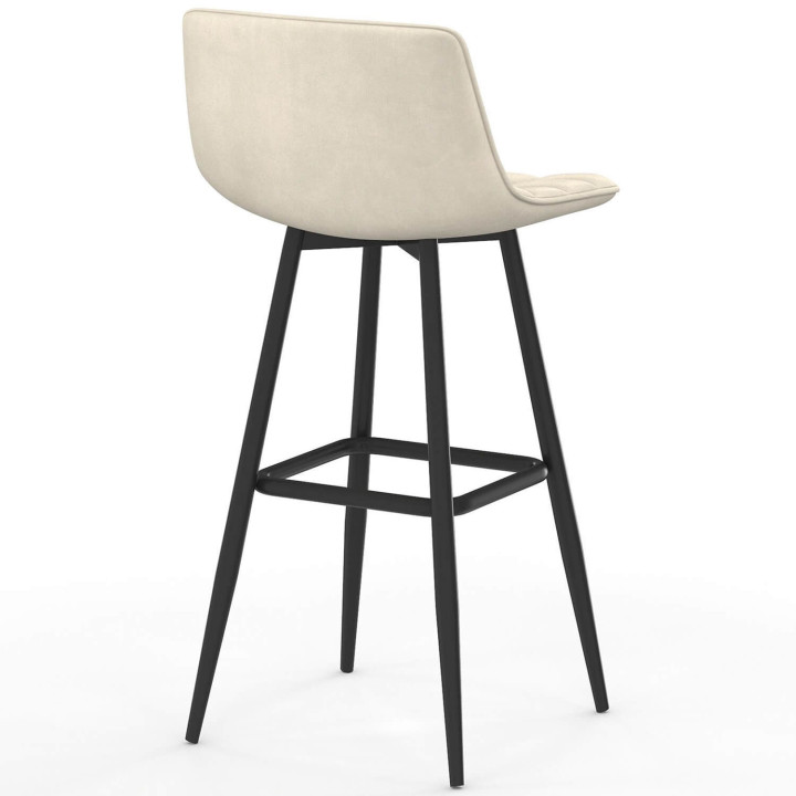 Set di 4 sgabelli da bar MADY in velluto misto grigio scuro, terracotta x2, beige
