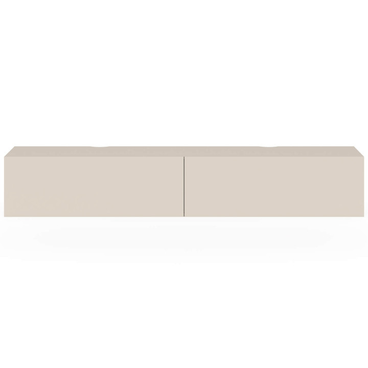 Meuble TV 180 cm suspendu ELIO 2 portes beige