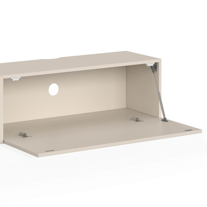 Meuble TV 180 cm suspendu ELIO 2 portes beige