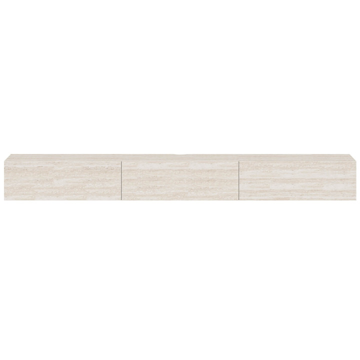 Mueble para televisión de 270 cm, suspendido, con 3 puertas de madera con efecto travertino - ELIO