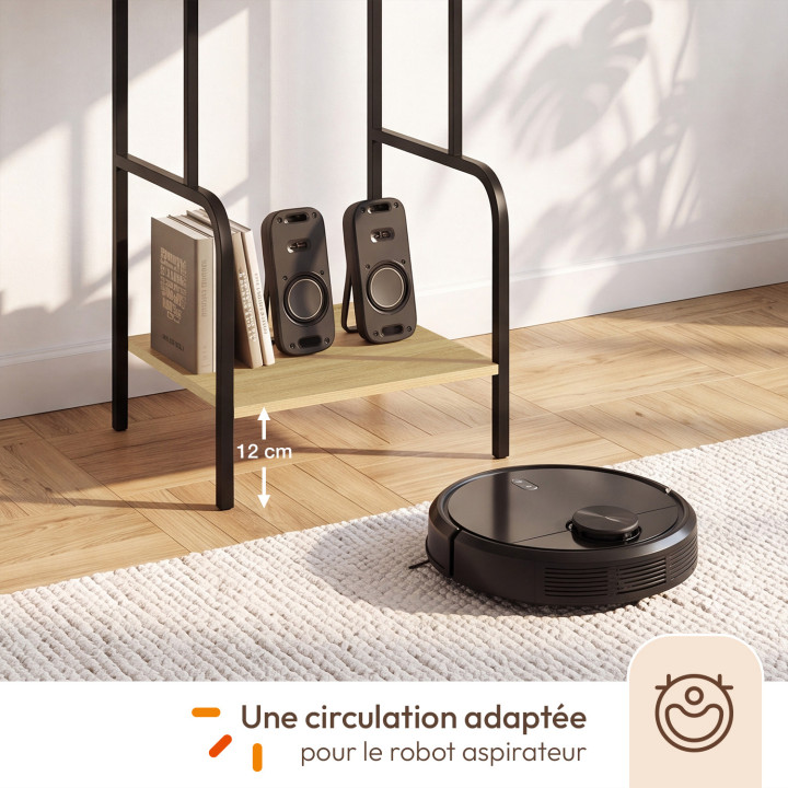 Mobile alto, contenitore con ripiani, porta vinili e giradischi H. 140 cm NEVIL industrial design