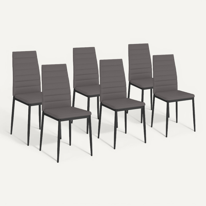 Set van 6 grijze stoelen voor de eetkamer - ROMANE