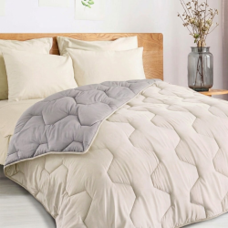Piumino 140x200 CM ABBY bicolore grigio chiaro e beige 300 gr