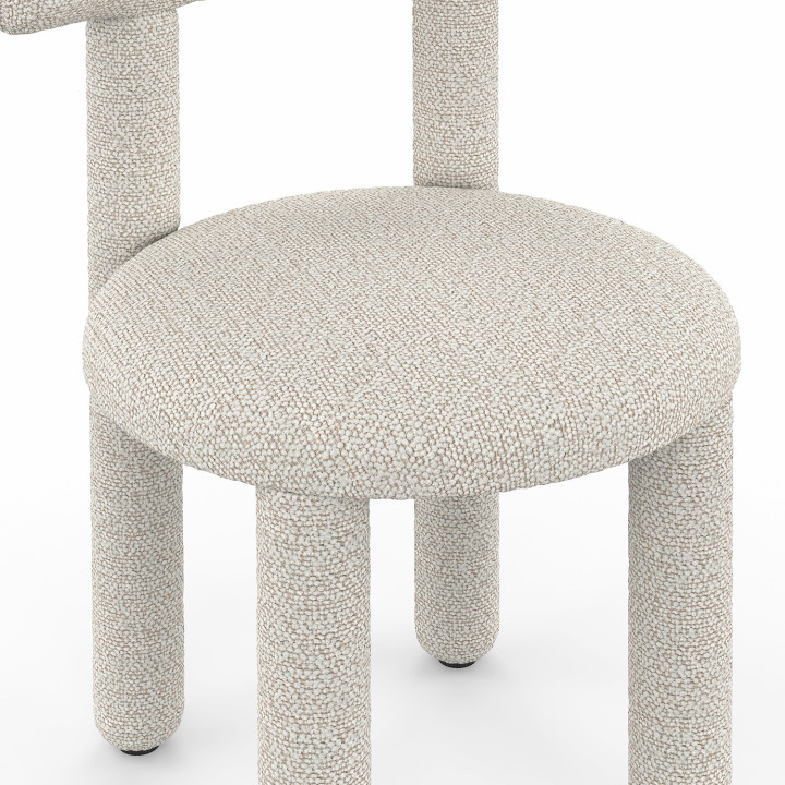 Lot de 2 chaises RIME tissu bouclette crème
