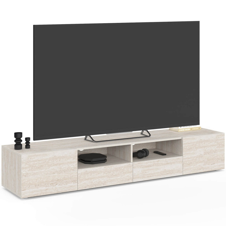 Mobile TV in legno effetto travertino ELI da 180 cm
