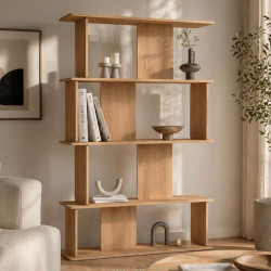 Asymmetrisch schap met 4 niveaus in afgerond beuken - CAPUCINE