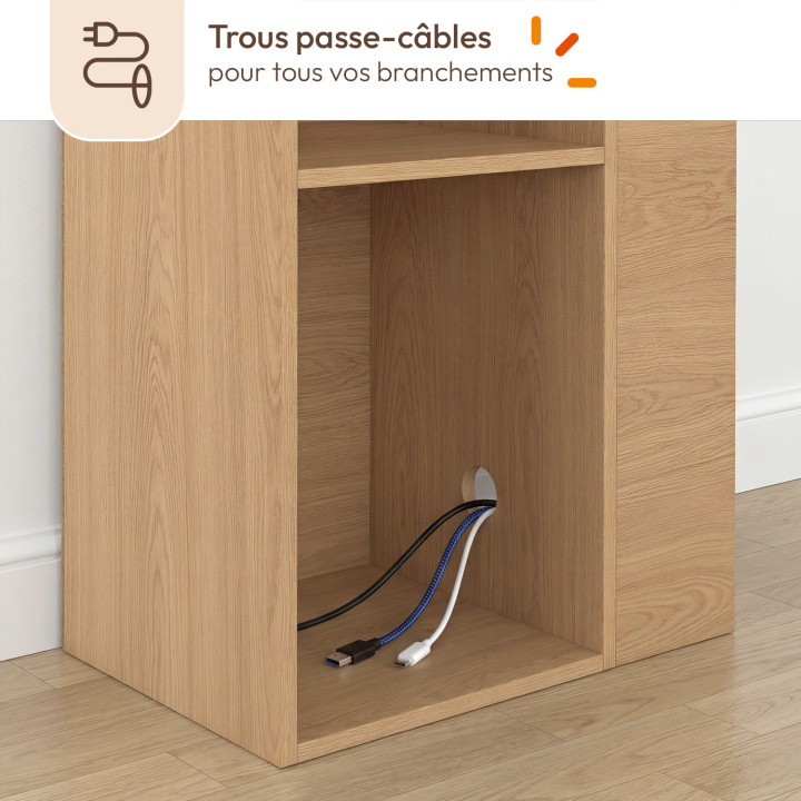 JULIETTE-bedframe 226 cm met opbergruimte, lattenbodem-look, houten latten