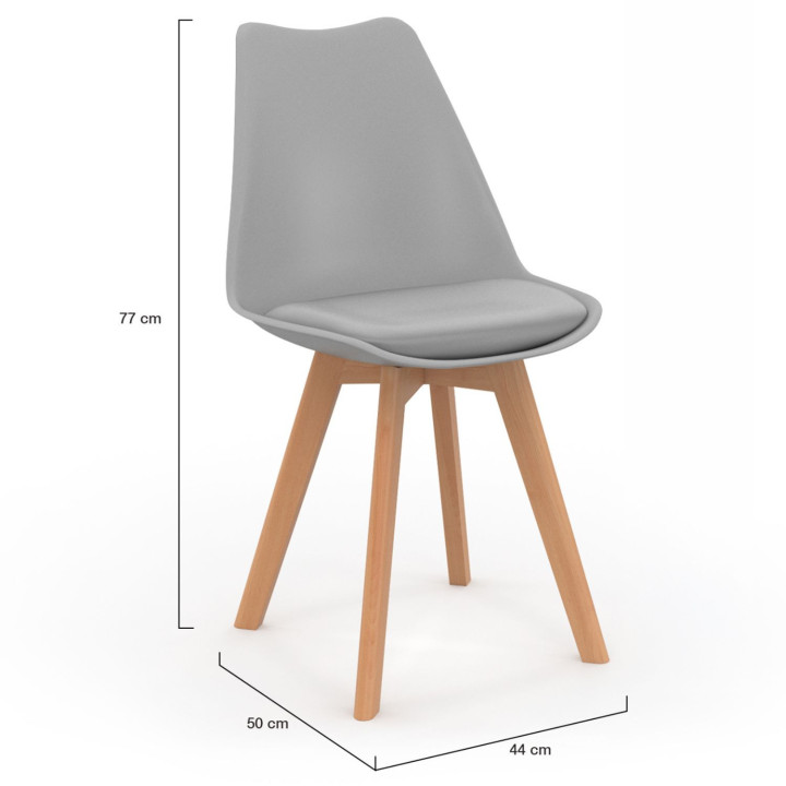 Voordelige lichtgrijze Scandinavische stoelen - Set van 4 - SARA