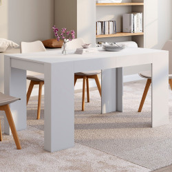Mesa consola extensible para 6 personas, de madera blanca