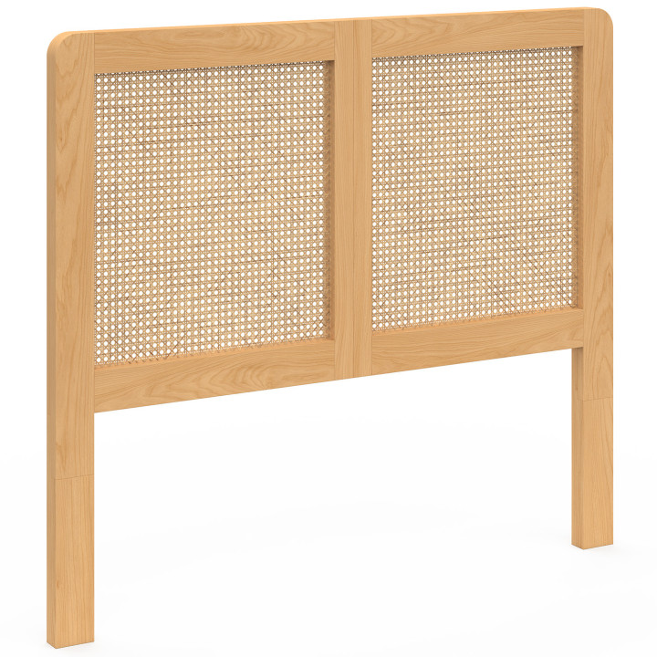 Tête de lit sur pied EDHEN 90 cm cannage et bois