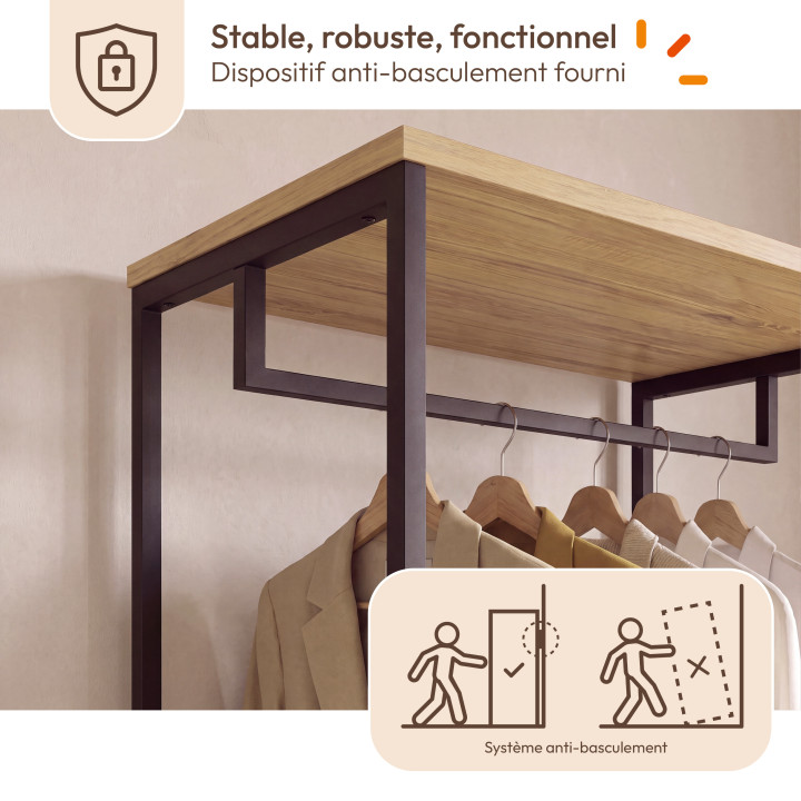 Günstige modulare Ankleide im Industriestil