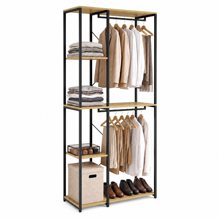 Armadio doppio in stile industriale 90 cm - DETROIT