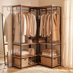 Armadio a giorno modulare in stile industriale 150 cm - DETROIT