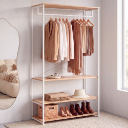 Weiße Ankleide 100 cm Industrie-Stil billig - DETROIT