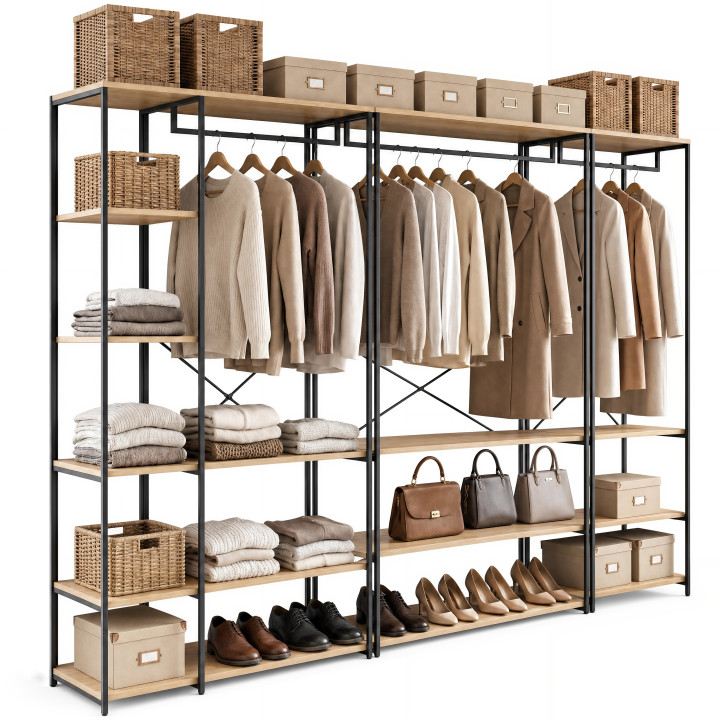 Barato estilo industrial armario modular abierto 167 cm - DETROIT