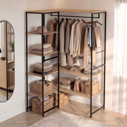 Armario doble de diseño industrial 123 cm - DETROIT