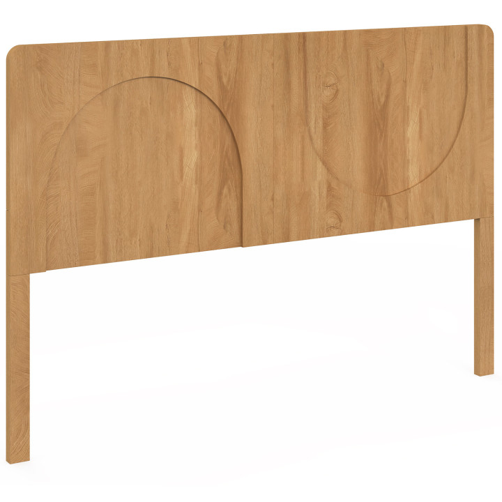 Kopfteil mit Fuß ARCHIE 160 cm Bogen-Design mit Holzeffekt