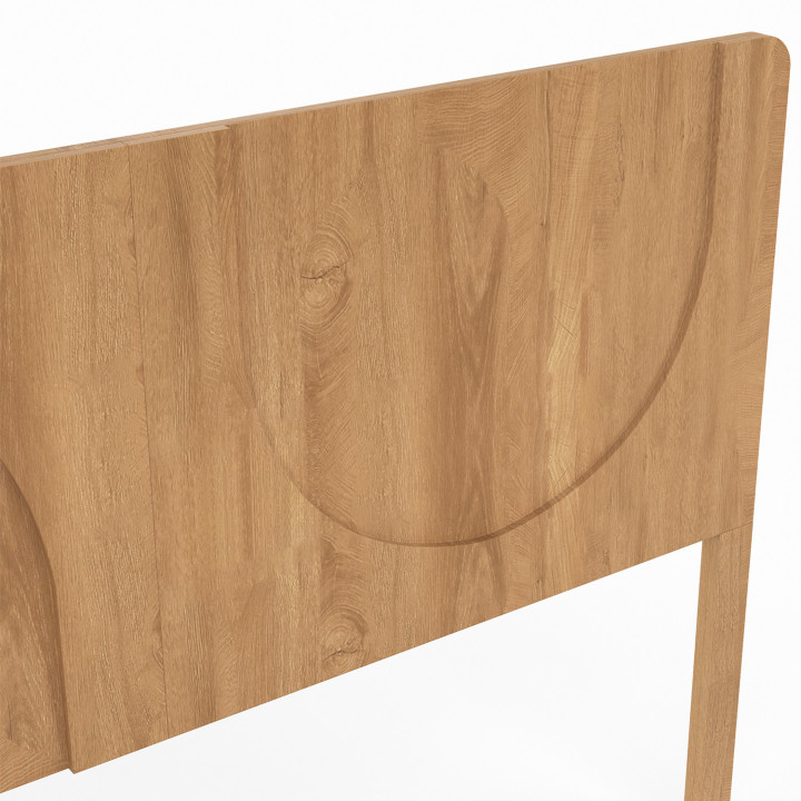 Testiera indipendente ARCHIE 160 cm con design ad arco in effetto legno