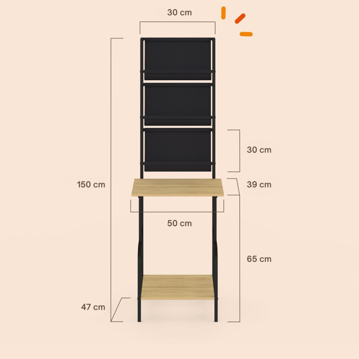 Mobile alto, contenitore con ripiani, porta vinili e giradischi H. 140 cm NEVIL industrial design