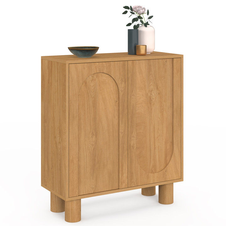 Buffet d'appoint 2 portes 70 cm ARCHIE design arche effet bois
