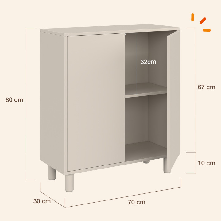 Credenza BERTILLE beige a 2 ante 70 cm