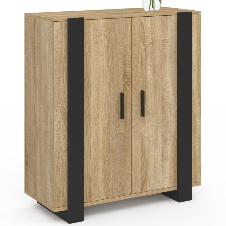 Credenza ausiliaria a 2 ante da 70 cm PHOENIX in legno e nero