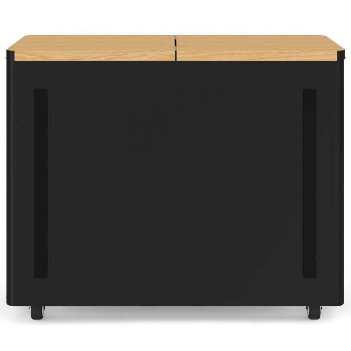 Doppelter Pelletbehälter für 60 kg, schwarz, sowie Holzregal zur Aufbewahrung von Pellets und Zubehör, 73 x 30 x 60 cm