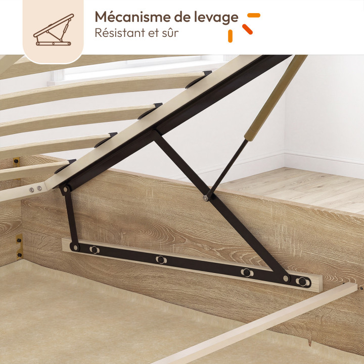 Cama arcón doble SANDSIDE con somier de haya de 160 x 200 cm