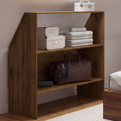 TOMI 2-niveau schuine plank 100 x 50 x 70/110 cm walnooteffect