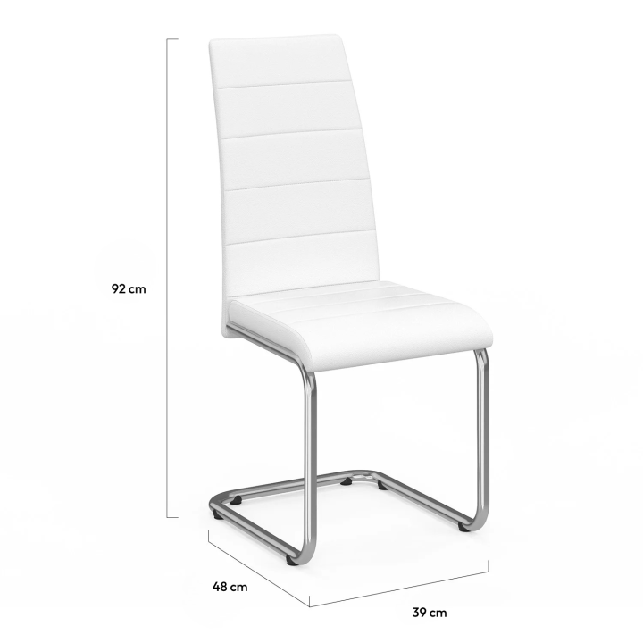 Juego de 4 sillas de comedor blancas baratas - MIA